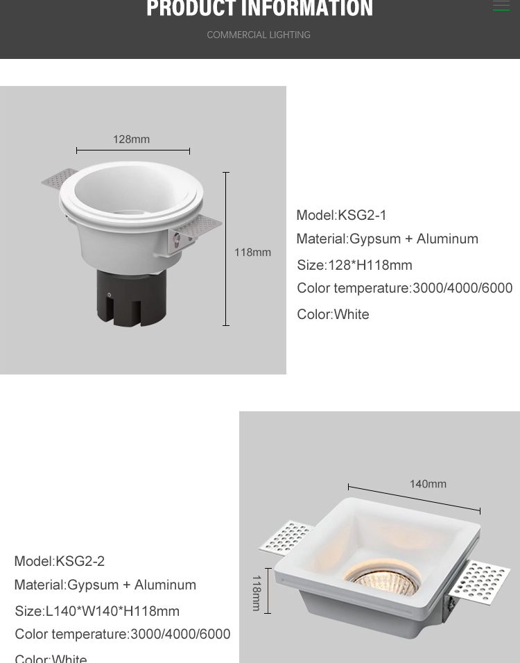 plaster gypsum recessed light  14 1