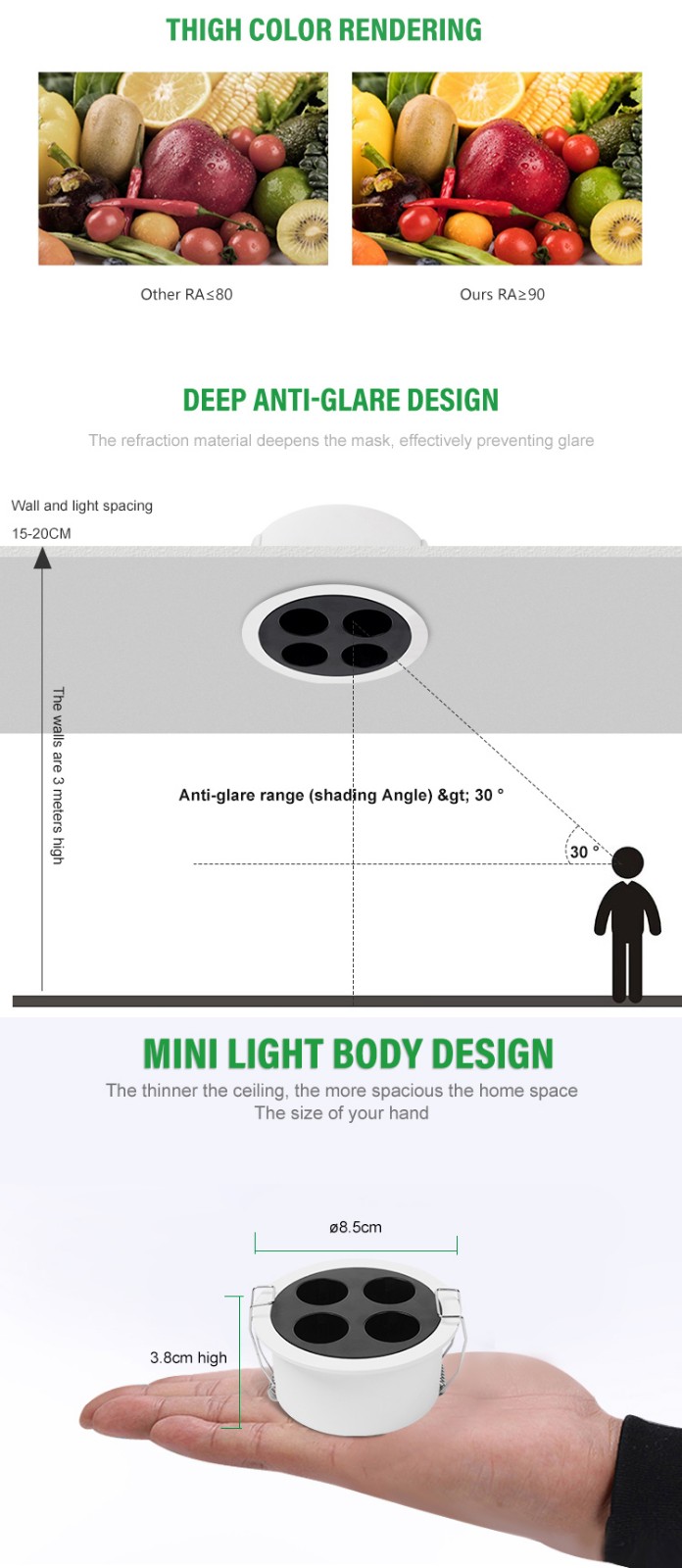 Aluminum Led Recessed Grille spotlight