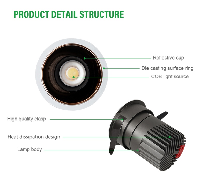  Aluminum Indoor Recessed Round Downlight